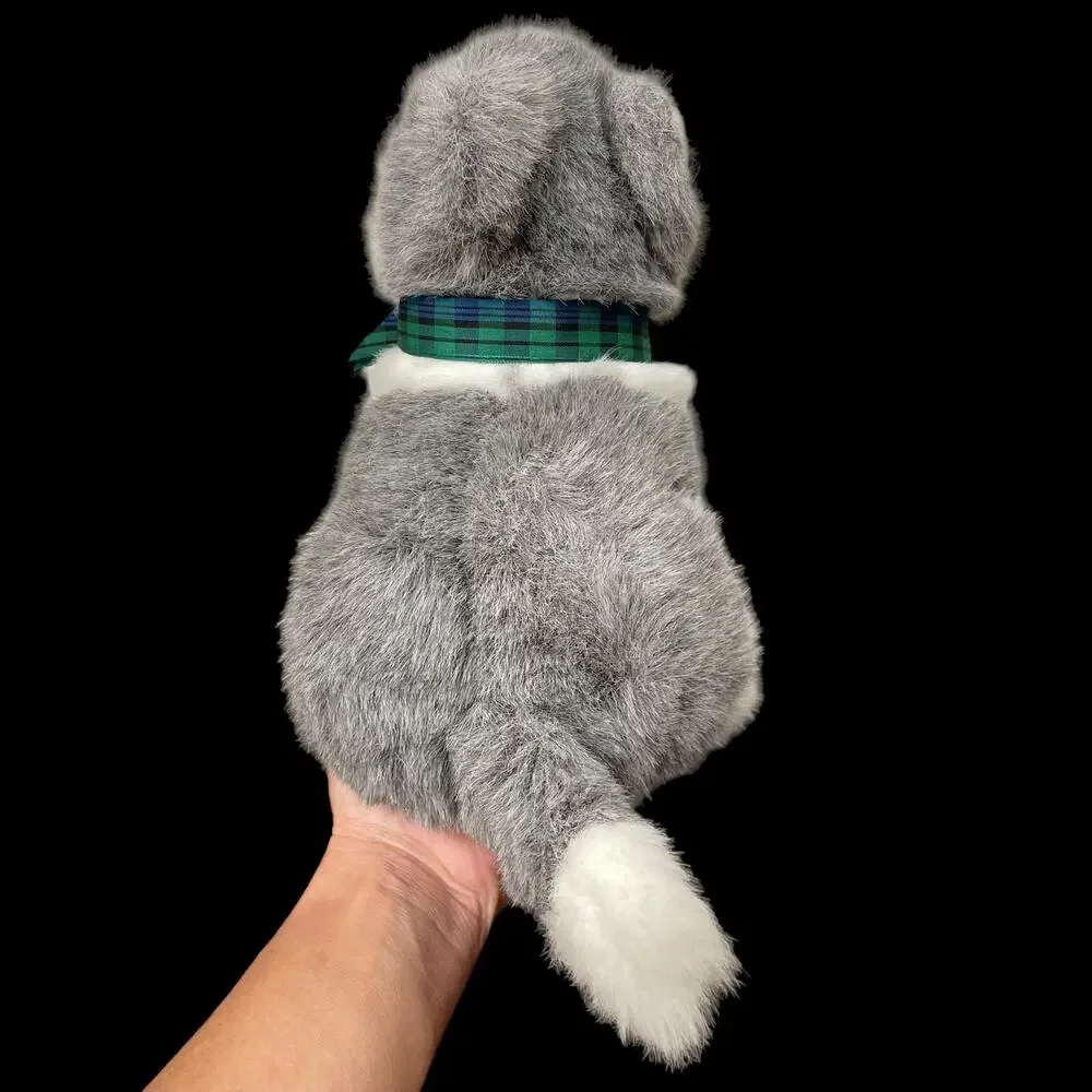 Vintage Ty Husky Puppy Dog Plush Sitting White Gray Stuffed Toy Blue Eyes Dakota